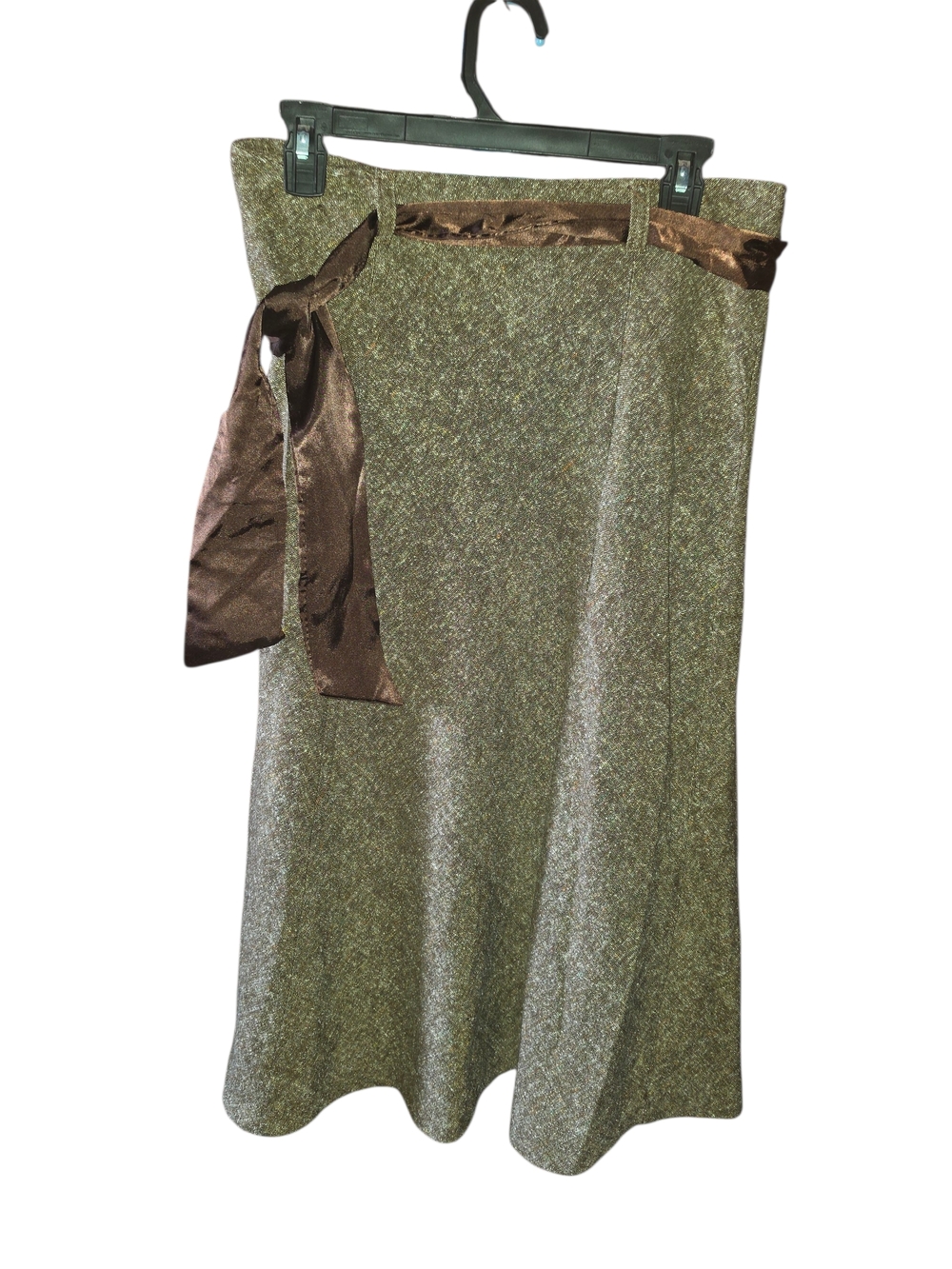 4/6/59. White Stag Women’s Brown Tweed A-Line Skirt with Brown Satin Tie